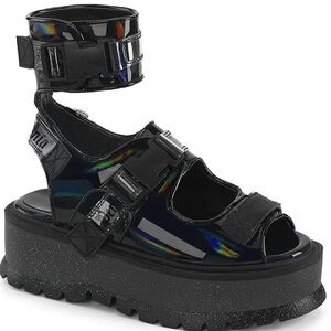 Deomonia SLACKER-15B PLATFORM SANDALS  - Goth Rave Fairy Platforms 🖤